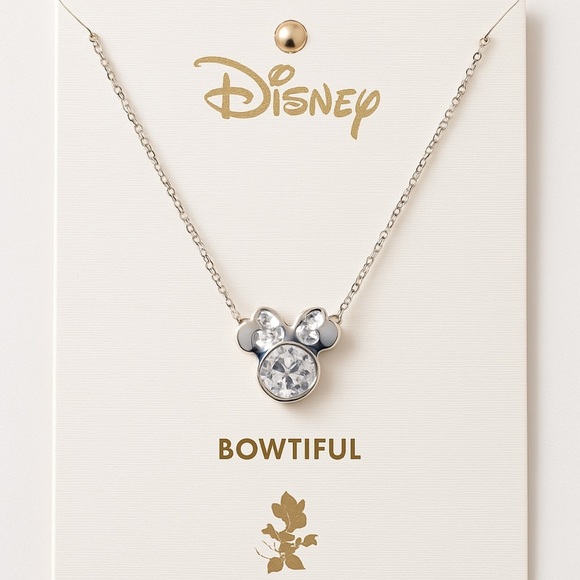 NWT Disney Bowtiful Silver Necklace - Picture 1 of 3